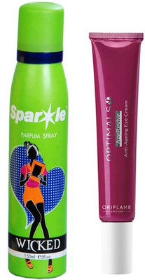 

Oriflame Sweden Optimals Age Revive Anti-Ageing Eye Cream 15 ml (32476) one sparkle perfume spray 150 ml(Set of 2)