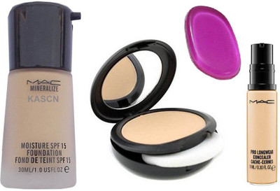 

KASCN ORIGINAL HIGH QUALITY PROFESSIONAL FOUNDATON,CONCEALER,COMPACT COMBO KIT FOR ALL SKIN TONE(Set of 1)