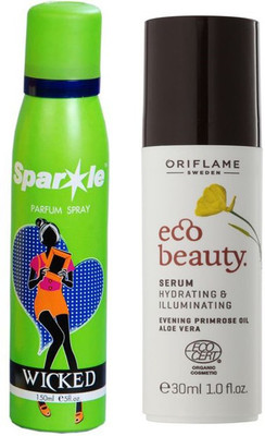 

Oriflame Sweden Ecobeauty Serum 30ml (32203) With one sparkle perfume spray 150 ml(Set of 2)