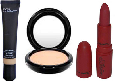 

KASCN ORIGINAL HIGH QUALITY PROFESSIONAL FOUNDATION,LIPSTICK,COMPACT COMBO KIT FOR ALL SKIN TONE(Set of 1)