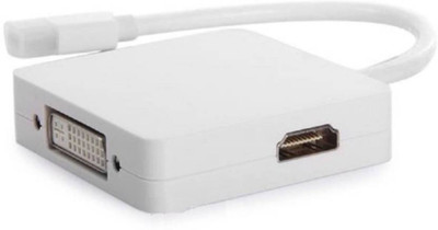 

Blendia 3 in 1 Thunderbolt Mini DisplayPort to HDMI / DVI / DP HDMI Cable(Compatible with Mobile, Laptop, Tablet, Mp3, Gaming Device, White)