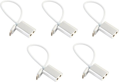 BLENDIA Silver Sets of 5 Type C To 1x2 3.5mm Phone Converter(Android, iOS)