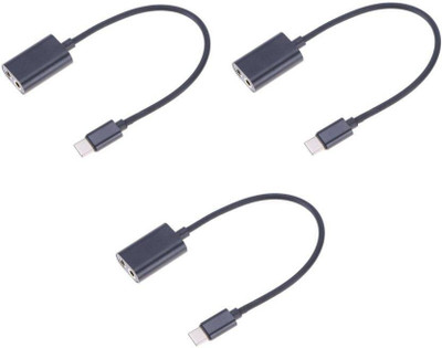BLENDIA Black Sets of 3 Type C To 1x2 3.5mm Phone Converter(Android, iOS)