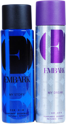 

embark my story,my dream Deodorant Spray - For Men & Women(150 ml, Pack of 2)