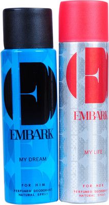 

embark my dream,my life Deodorant Spray - For Men & Women(150 ml, Pack of 2)