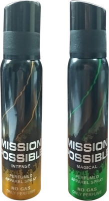 

MISSION POSSIBLE MAGICAL AND INTENCE DEO Body Spray - For Men & Women(280 ml, Pack of 2)