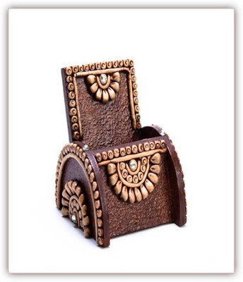 

CREATIVE ART & HANDICRAFTS 1 Compartments WOODEN PEN STAND(CLAY COLOR)
