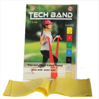 

TECHBAND Latex Free Level Yellow Exercise Band Resistance Band(Yellow)