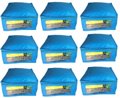 

Afrose High Quality Multipurpose Non-Woven Plain 10inch Saree Cover 9PC Capacity 10-15 Units Saree/Blouse Each(Blue)