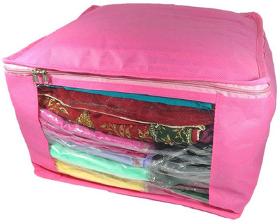 

Afrose High Quality Multipurpose Non-Woven Plain 10inch Saree Cover 1PC Capacity 10-15 Units Saree/Blouse Each(Pink)