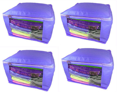 

Afrose High Quality Multipurpose Non-Woven Plain 10inch Saree Cover 4PC Capacity 10-15 Units Saree/Blouse Each(Purple)