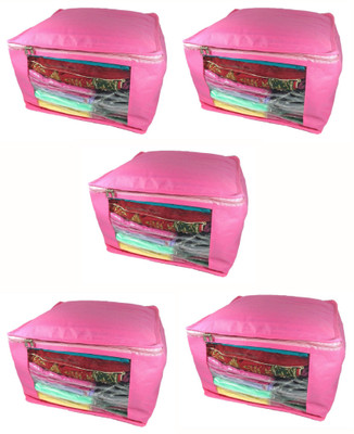 

Afrose High Quality Multipurpose Non-Woven Plain 10inch Saree Cover 5PC Capacity 10-15 Units Saree/Blouse Each(Pink)