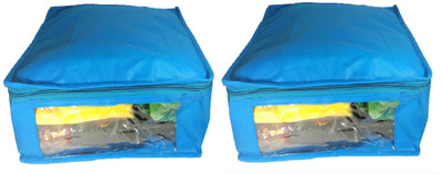 

Afrose High Quality Multipurpose Non-Woven Plain 10inch Saree Cover 2PC Capacity 10-15 Units Saree/Blouse Each(Blue)