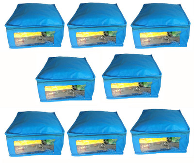 

Afrose High Quality Multipurpose Non-Woven Plain 10inch Saree Cover 8PC Capacity 10-15 Units Saree/Blouse Each(Blue)