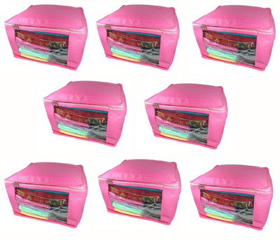 

Afrose High Quality Multipurpose Non-Woven Plain 10inch Saree Cover 8PC Capacity 10-15 Units Saree/Blouse Each(Pink)