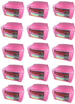 

Afrose High Quality Multipurpose Non-Woven Plain 10inch Saree Cover 15PC Capacity 10-15 Units Saree/Blouse Each(Pink)