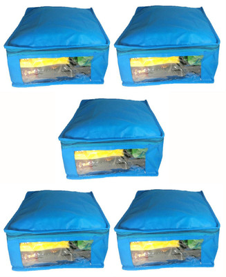 

Afrose High Quality Multipurpose Non-Woven Plain 10inch Saree Cover 5PC Capacity 10-15 Units Saree/Blouse Each(Blue)
