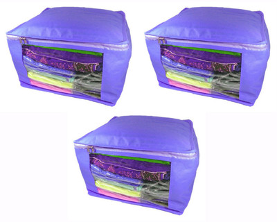 

Afrose High Quality Multipurpose Non-Woven Plain 10inch Saree Cover 3PC Capacity 10-15 Units Saree/Blouse Each(Purple)