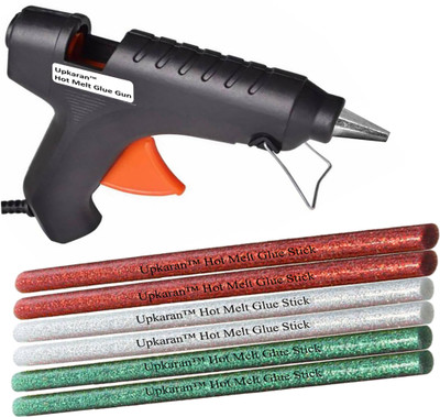

Upkaran Hot Melt Glue Gun 40 Watt With 6 Multicolor Glitter Hot Melt Glue Sticks Standard Temperature Corded Glue Gun(11 mm)