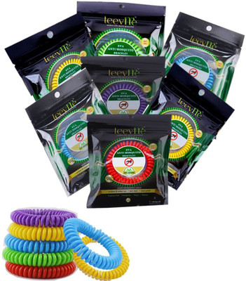 LeevMe Silicon Manual Eva Anti Mosquito Bracelet _ Pack of 7(7 x 1 Patches)