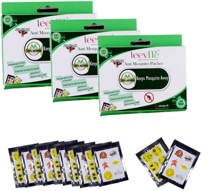 LeevMe Silver Manual Anti Mosquito Patches _ Pack of 3(3 x 1 Patches)