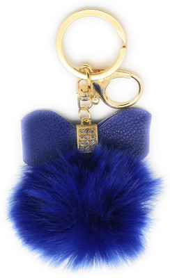 

Gemmas Fashion Royal Blue Pom Pom & Big Bow Key Chain