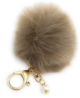 

Gemmas Fashion Khaki Pom Pom & Pearl Key Chain