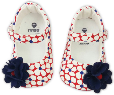 

ivee perfect for baby Girls Velcro Ballerinas(Red