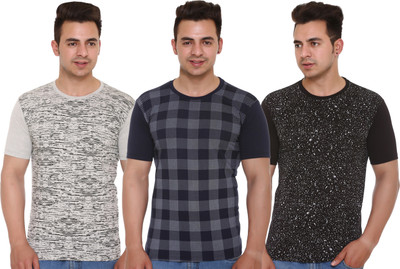 Shaun Printed Men Round Neck Multicolor T-Shirt(Pack of 3) Flipkart