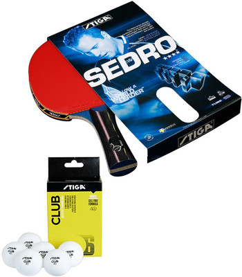 

Cosco Stiga Sedro Table Tennis Bat ( Pack of 1 ) With Club 40+ Ball ( 6 Ball ) Table Tennis Kit