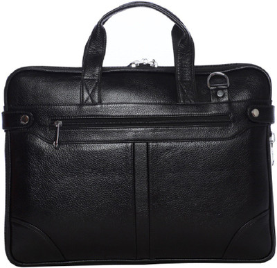 

GOSSIP LEATHER 15 inch Expandable Laptop Messenger Bag(Black)