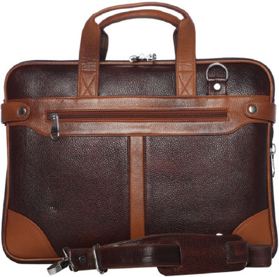 

GOSSIP LEATHER 15 inch Expandable Laptop Messenger Bag(Black), Multicolor