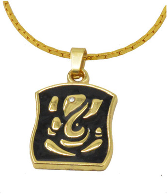 Shiv Jagdamba Religious Jewellery Square Ashtavinayak Ganesh locket With Chain Gold-plated Zinc, Alloy Pendant Set