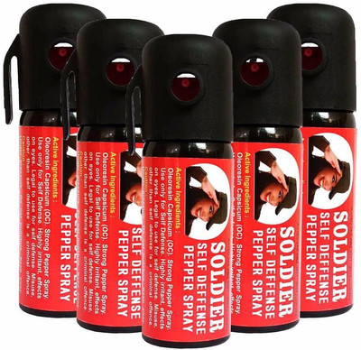 

Soldier Self Defense Women Safety upto 10 feet Range Dispensable Combo Pack 5 Pepper Stream Spray