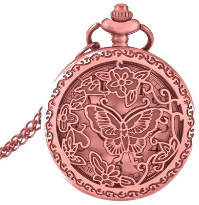 

Dice Leader Pocket Watch Antique Flirty Butterflies PW-W012-RG411 Rose Gold Rose Gold Platted Stainless Steel Pocket Watch Chain