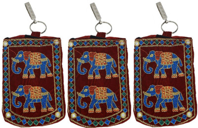

Kuber Industries Designer Embroided Mobile-Phone Pouch Cover With Purse Pocket And Sari Hook For Women Pouch(Red)