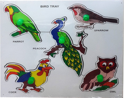 

Awals Domestic Animals, Wild Animals, Birds Educational Tray Combo with Knob For Kids(3 Pieces)