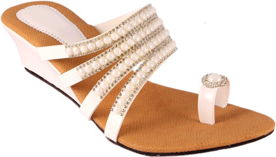 

Shopping World Women White Wedges