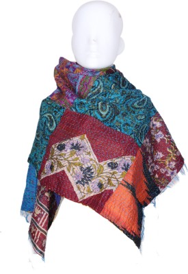 IndiWeaves Embroidered Poly Silk Women Stole