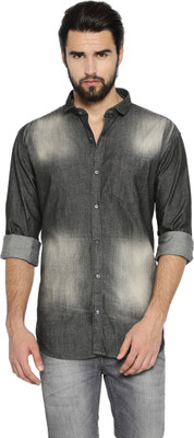 CAMPUS SUTRA Men Dyed/Ombre Casual Black Shirt