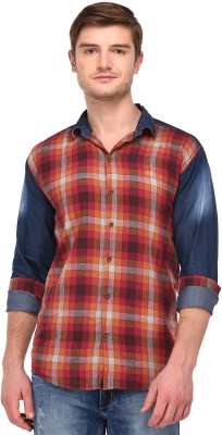 VOXATI Men Checkered Casual Red, Blue Shirt