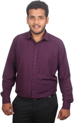 MAHARAJA Men Solid Formal Purple Shirt