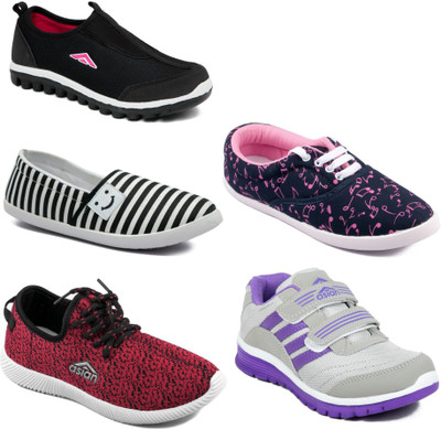 

Asian Women Casual & Running Shoes Combo Pack of 5 Casuals For Women(Multicolor