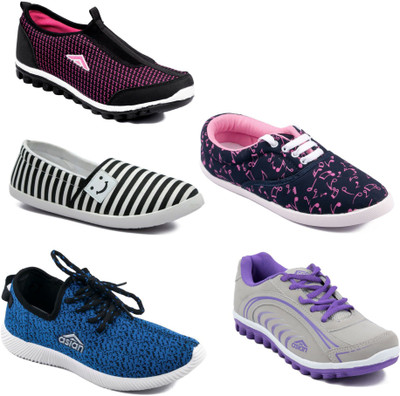 

Asian Women Casual & Running Shoes Combo Pack of 5 Canvas Shoes For Women(Multicolor