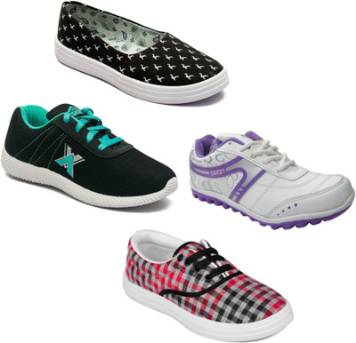 

Asian Women Casual & Running Shoes Combo Pack of 4 Walking Shoes For Women(Multicolor