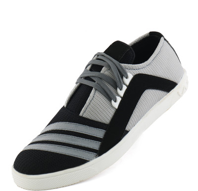 

Amanio Leather Casual Shoes Sneakers For Men(Black
