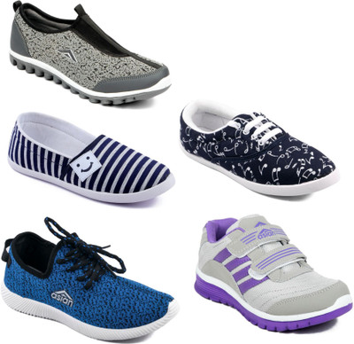 

Asian Women Casual & Running Shoes Combo Pack of 5 Casuals For Women(Multicolor