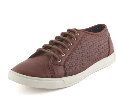 

Amanio Leather Casual Shoes Sneakers For Men(Brown