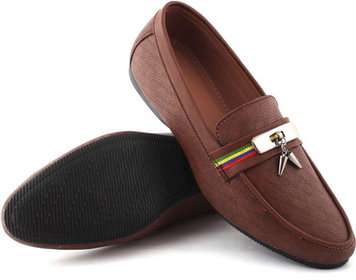 

Cara Leather Look Loafers For Men(Brown