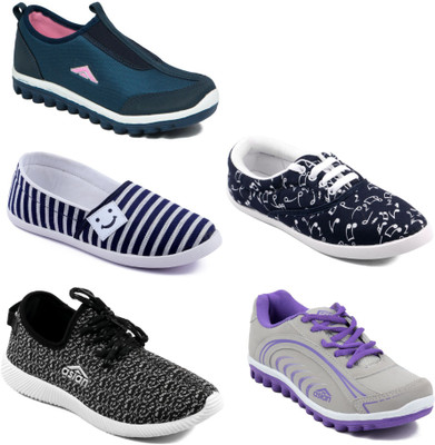 

Asian Women Casual & Running Shoes Combo Pack of 5 Canvas Shoes For Women(Multicolor